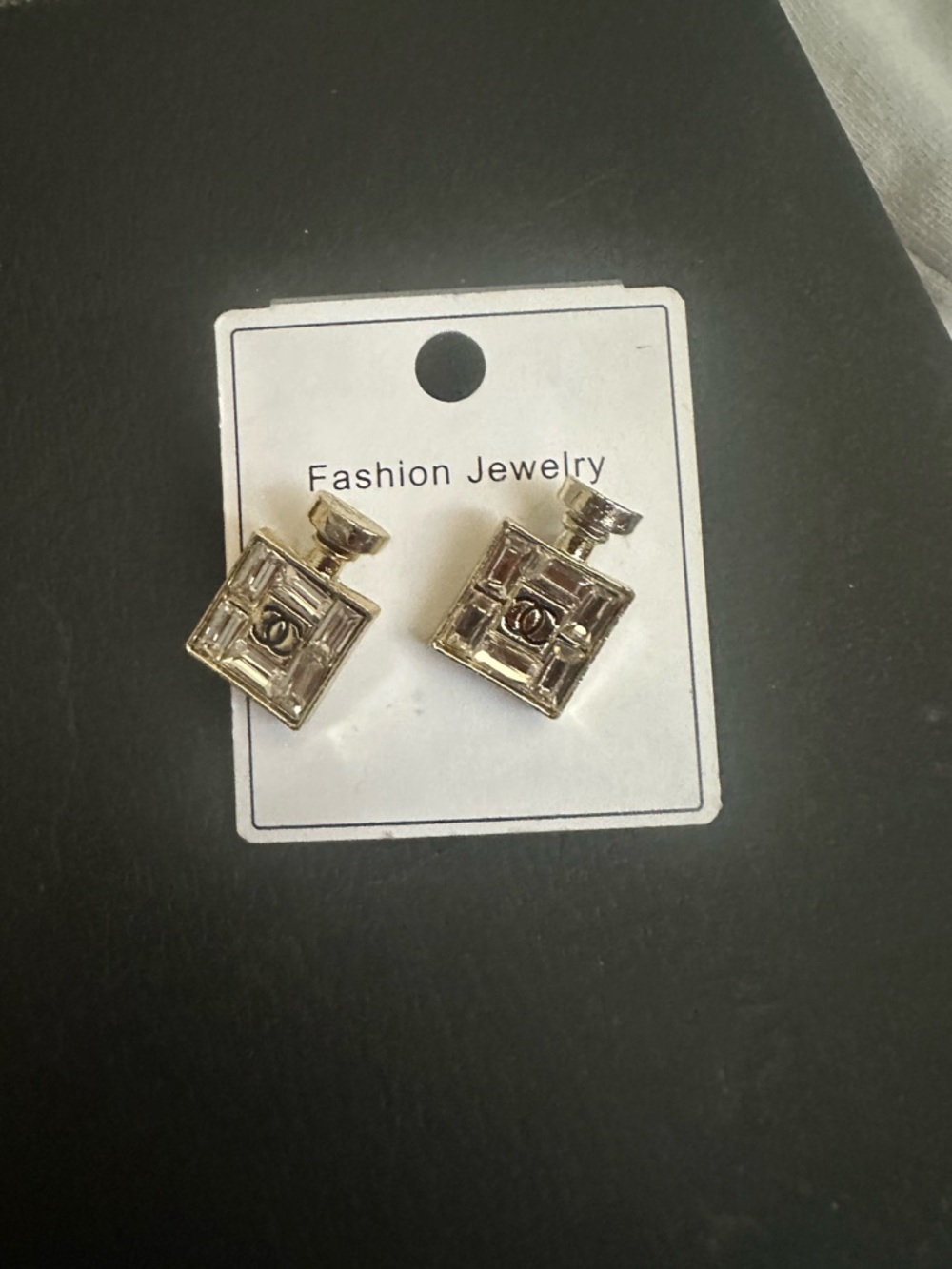 Gold Perfume Bottle Earrings - Fashion Jewelry